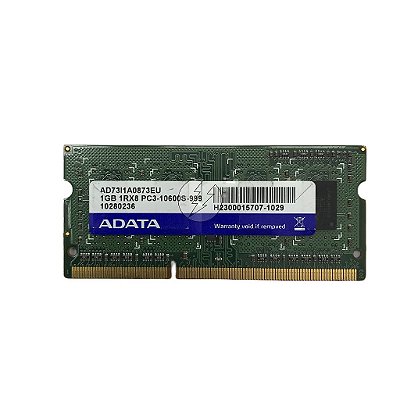 Memória RAM Adata AD73I1A0873EU: DDR3, 1GB, 1Rx8, 1333MHz, 10600S, SODIMM