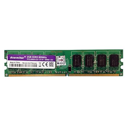 Memória RAM Atermiter Chip Nanya: DDR2, 2GB, Rx, 800, UDIMM