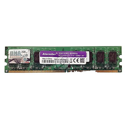Memória RAM Atermiter Chip hynix: DDR2, 2GB, Rx, 800, UDIMM