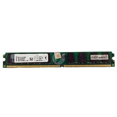 Memória RAM Kingston KVR800D2N6/2G Chip Micron: DDR2, 2GB, 800, 2Rx8, UDIMM, VLP