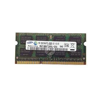 Memória RAM Samsung M471B5673FH0-CF8: DDR3, 2GB, 2Rx8, 1066S, SODIMM