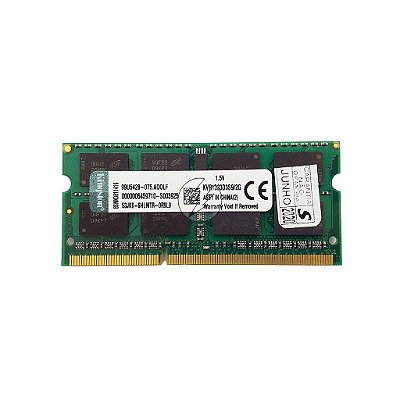 Memória RAM Kingston KVR1333D3S9/2G Chip Micron: DDR3, 2GB, Rx, 1333, SODIMM