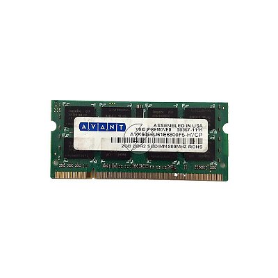 Memória RAM Avant AVK6456U61E6800F5-HYCP: DDR2, 2GB, Rx, 800, SODIMM
