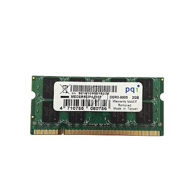 Memória RAM PQI MECER502PA0102: DDR2, 2GB, Rx, 800S, SODIMM