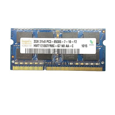 Memória RAM SK hynix HMT125S6TFR8C-G7: DDR3, 2GB, 2Rx8, 1066S, SODIMM