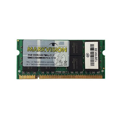 Memória RAM MarkVision BMD22048M0667C5: DDR2, 2GB, Rx, 667, SODIMM