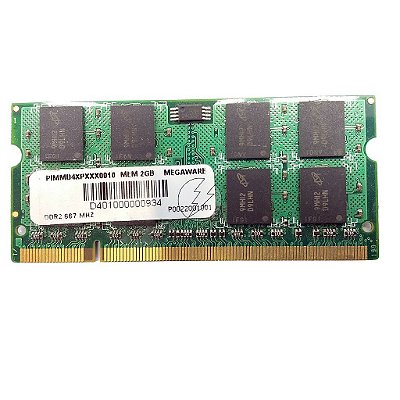 Memória RAM MegaWare PIMMD4XPXXX0010: DDR2, 2GB, Rx, 667, SODIMM