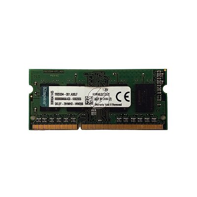 Memória RAM Kingston KVR16LS11S6/2 Chip Kingston: DDR3, 2GB, Rx, 1600, SODIMM