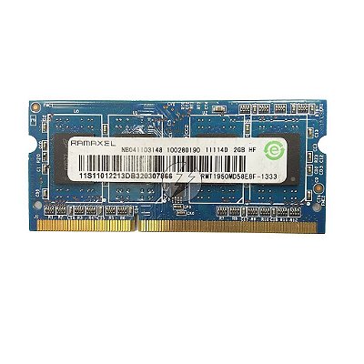 Memória RAM Ramaxel RMT1950MD58E8F-1333: DDR3, 2GB, Rx, 1333, SODIMM