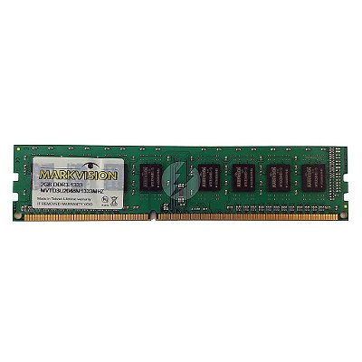 Memória RAM MarkVison MVTD3U2048M1333MHZ: DDR3, 2GB, Rx, 1333, UDIMM