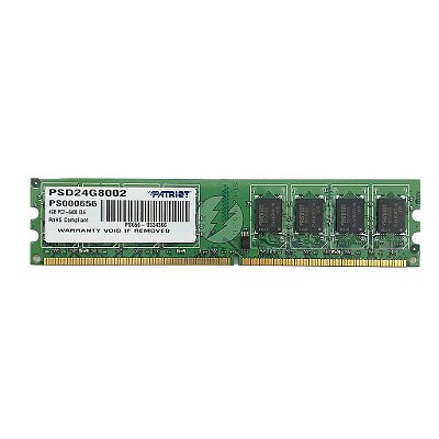 Memória RAM Patriot PSD24G8002 PS000656: DDR2, 4GB, 800, UDIMM