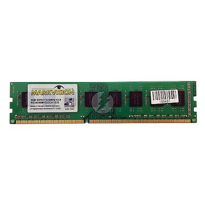 Memória RAM MarkVision PC34096M1333C9-1233: DDR3, 4GB, Rx, 1333, UDIMM