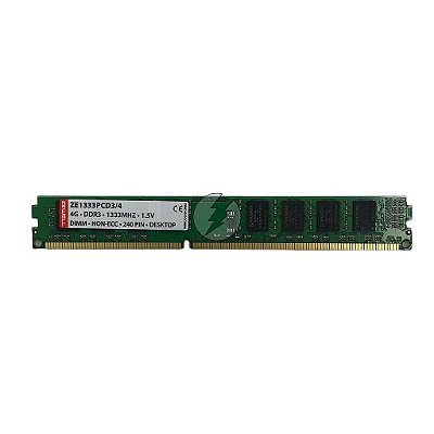 Memória RAM Zewell ZE1333PCD3/4: DDR3, 4GB, Rx, 10600MHz, 1333, UDIMM, VLP