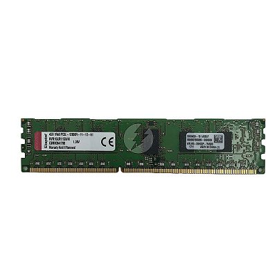 Memória RAM Kingston KVR16LR11S8/4I: DDR3L, 4GB, 1Rx8, 1600MHz, 12800R, RDIMM