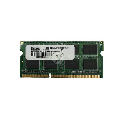 Memória RAM Multilaser MS3256NSZ-CA4M2: DDR3L, 4GB, Rx, 1600MHz, 12800, SODIMM