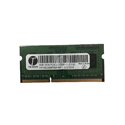 Memória RAM Teikon TMT451S6BFR8A-PBHJ: DDR3L, 4GB, 1Rx8, 1600S, SODIMM