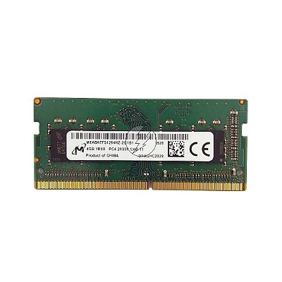 Memória RAM Micron MTA8ATF51264HZ-2G1B1: DDR4, 4GB, 1Rx8, 2133P, SODIMM