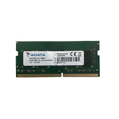 Memória RAM Adata AM1P26KC4U1-BBRS: DDR4, 4GB, 4Gx4, 2666, SODIMM