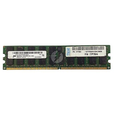 Memória RAM Micron MT72HTS1G72PZ-667H1 77P7504 : DDR2, 8GB, 4Rx4, 667P, RDIMM