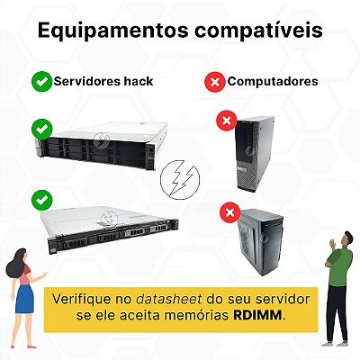 Memória RAM Kingston KTD-PE316LV/8G Chip SK Hynix: DDR3L, 8GB, 1Rx4, 1600R, RDIMM