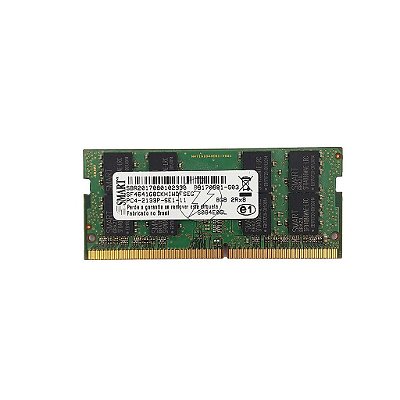 Memória RAM SMART SF4641G8CKHIWDFSEG S084E0GL 799087-291 OC97R3: DDR4, 8GB, 2Rx8, 2133P, SODIMM