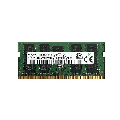 Memória RAM SK hynix HMA82GS7AFR8N-UH: DDR4, 16GB, 2Rx8, 2400T, SODIMM