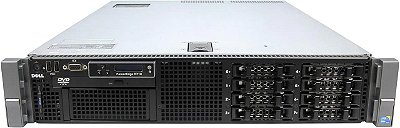 Servidor Dell R710 c/ 8 Baias de 2,5": 2 Xeon OctaCore, Ram 128GB, 2x SAS 300GB.