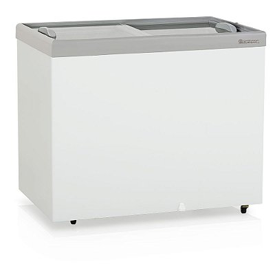Conservador/Refrigerador Horizontal Plano Vidro Reto Deslizante Dupla Ação - GHDE-310 Gelopar