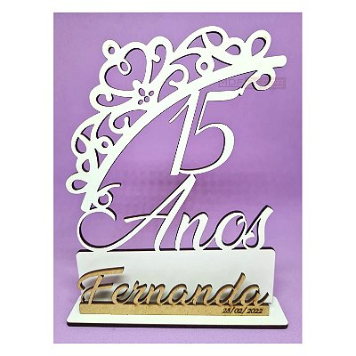 Kit 20 Centro De Mesa Modelo 15 Anos Coroa Debutante Mdf