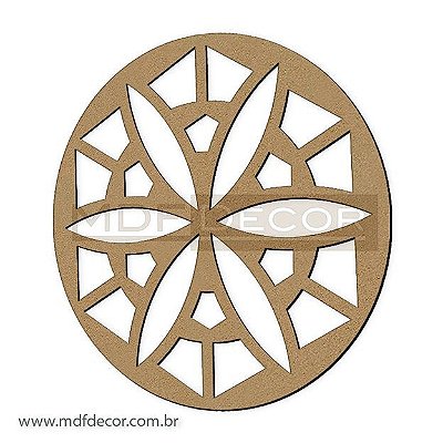 Mand-037 - Mandala Mdf Flor Vitral