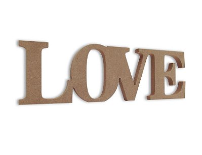 Love em Mdf Cru 35 cm x 11 cm - Modelo 04