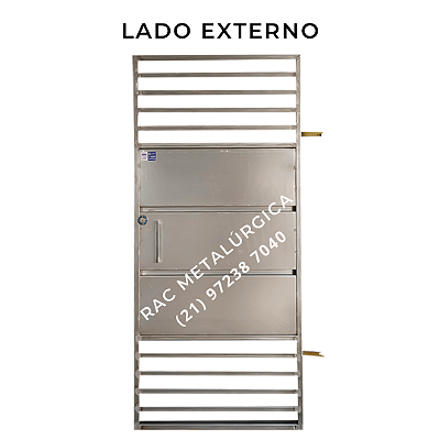 Portão Social Frisado Com Grade