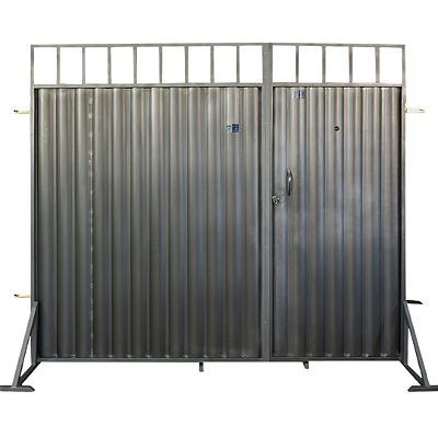 Portão em Aço Galvanizado Com Grade Acoplado