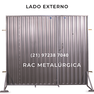 Portão em Aço Galvanizado Acoplado 2 Folhas