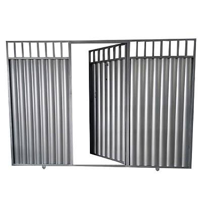 Portão Correr Grade Superior Com Social Acoplado