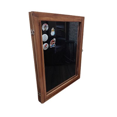 Quadro vitrine para pins e botons com vidro A4