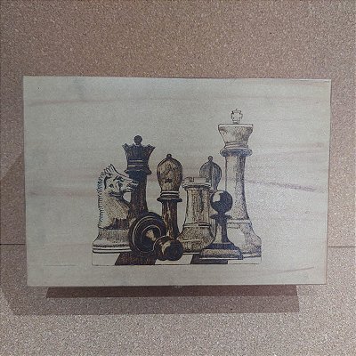 Caixa de madeira personalizada Xadrez