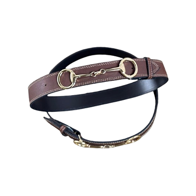 Cinto Feminino Bridao Couro Com Fivela Dourada