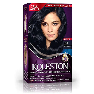 KOLESTON TINTA DE CABELO PRETO AZULADO 28  55g