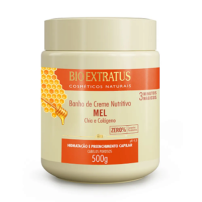 BIO EXTRATUS BANHO DE CREME NUTRITIVO  MEL CHIA E COLÁGENO 500G