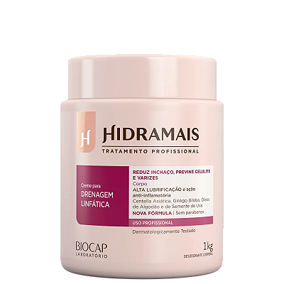 HIDRAMAIS CREME PARA MASSAGEM DRENAGEM LINFÁTICA 1KG