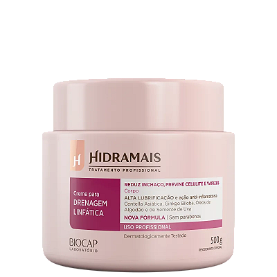 HIDRAMAIS CREME PARA MASSAGEM DRENAGEM LINFÁTICA 500G