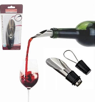 BICO INOX DOSADOR AERADOR + TAMPA P/ VINHO HAUSKRAFT 8CM