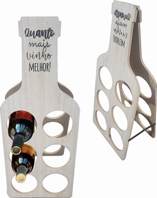 Suporte de Vinho Adega MDF Para 6 Garrafas