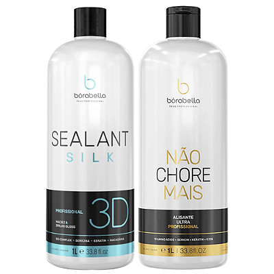 Selagem Sealant Silk 3D 1l + Shampoo Antiresíduos Não Chore Mais 1l Borabella