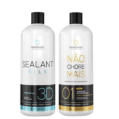 Selagem Sealant Silk 3D 1l + Shampoo Antiresíduos Não Chore Mais 1l Borabella