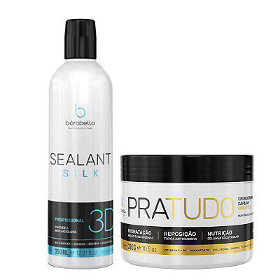 Selagem Silk 3D 350ml + Máscara PraTudo 300g Borabella