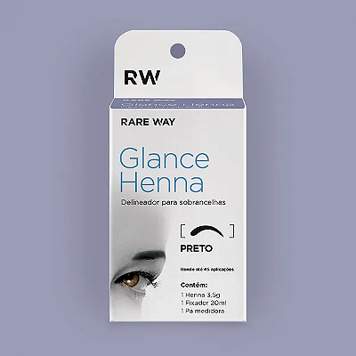 Henna Sobrancelhas Preto Glance Rare Way