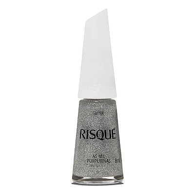 Esmalte Coleção Essencial Cor Glitter Prata As Mil Purpurinas 8ml Risque