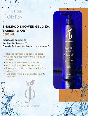 Shower Gel 3X1 300ml - Barber Sport - OJ Cosméticos